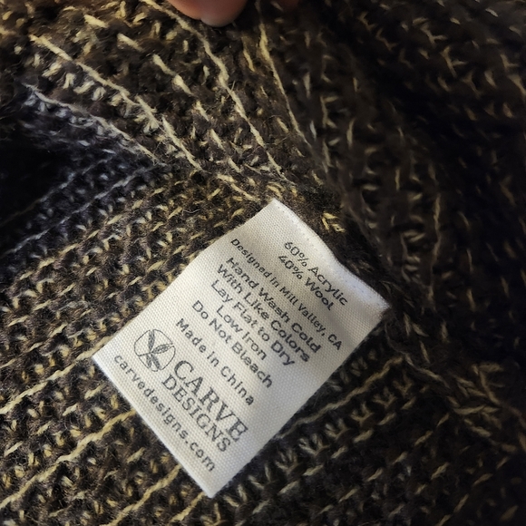 Carve Designs Francesca Tunic Turtleneck Sweater Women’s Size Medium Wool Blend, - Picture 5 of 8